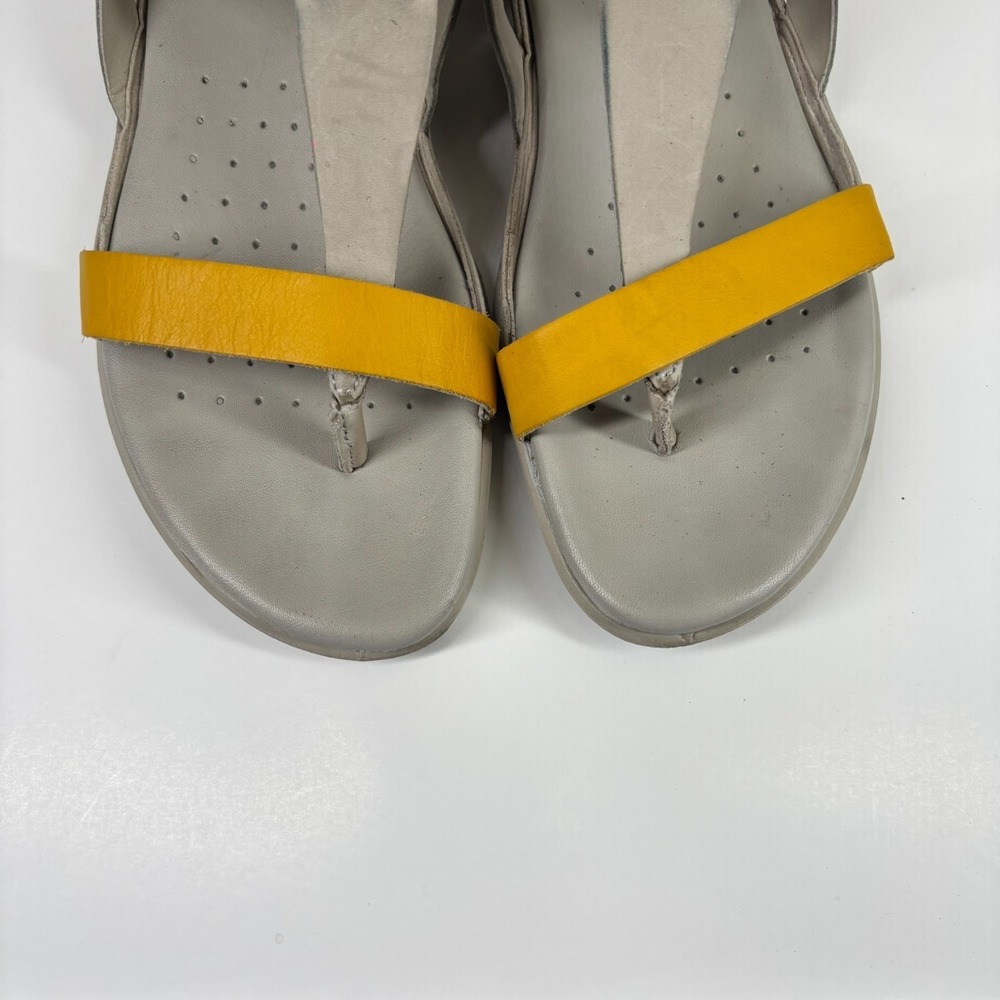 ECCO Flash Women's 10 Merigold/Rose/Gray Leather T-Strap Slingback Thong Sandals - Picture 2 of 16